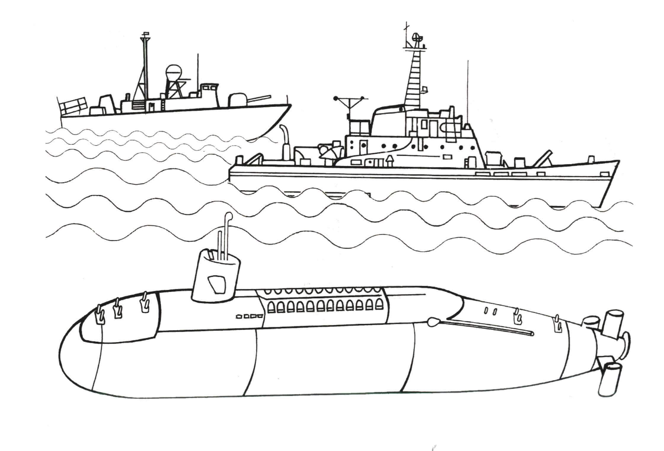 Dibujo Submarino Y Pez Tiburon Para Imprimir Y Colorear